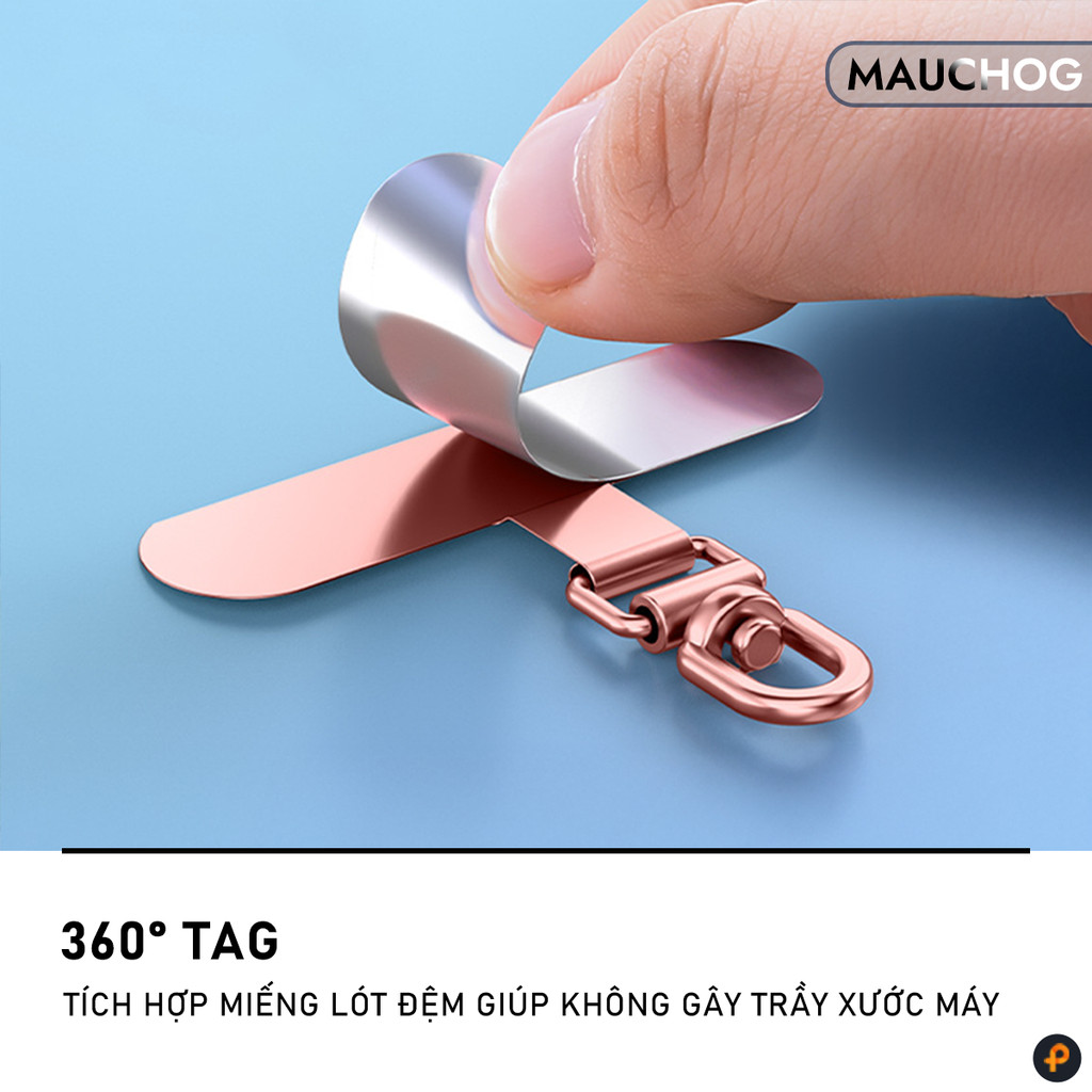 Tag Hợp Kim Mỏng Siêu Bền Xoay 360 Độ Cho Dây Đeo Điện Thoại