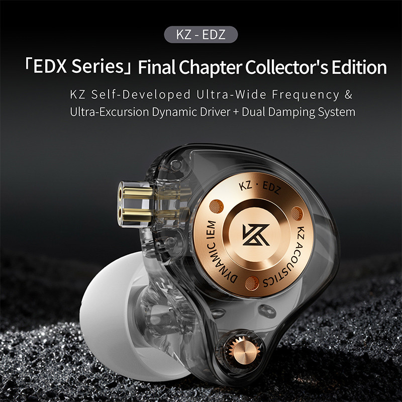 Tai nghe KZ EDZ Tần số siêu rộng Giảm chấn kép Tai nghe nhạc HiFi Bass Màn hình Tai nghe trò chơi IEM có Mic