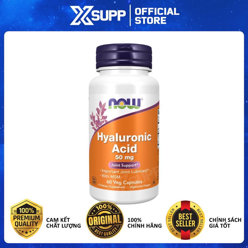 Viên Uống Hyaluronic Acid 50mg Now – Hỗ Trợ Khớp & Da Mịn Màng
