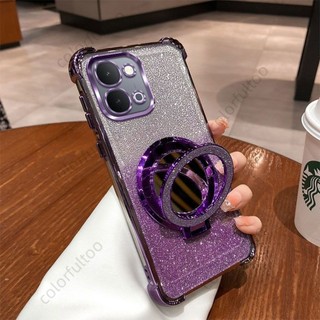 Vỏ Vivo Y31d 2026 Cho Vivo Y31d Y21d Y 31d VivoY21d VivoY31d 4G 5G Thời Trang Trong Suốt Lấp Lánh Bling Vỏ Điện Thoại Mềm Giá Đỡ Vòng Từ Tính Giá Đỡ Túi Khí Bảo Vệ Mặt Sau