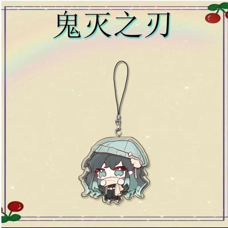 Demon Slayer Anime Kanroji Mitsuri Tokitou Muichirou Kamado Tanjirou Acrylic Mobile Phone Lanyard Chain Pendant Keychain