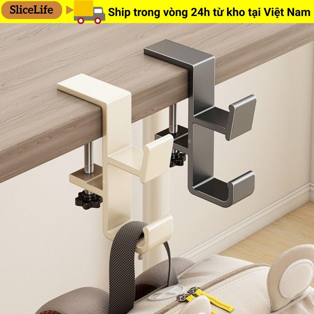 Móc treo túi treo SLICELLIFE, Giá đỡ bên bàn di động không đục lỗ, Bàn móc bàn hợp kim nhôm đa chức năng có thể tháo rời