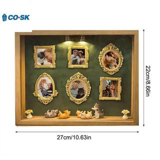 COUTR DIY Cat Mini Museum Silhouette Box, Familyand Cat Memory Photo Display Case Frame Silhouette Box có đèn VN