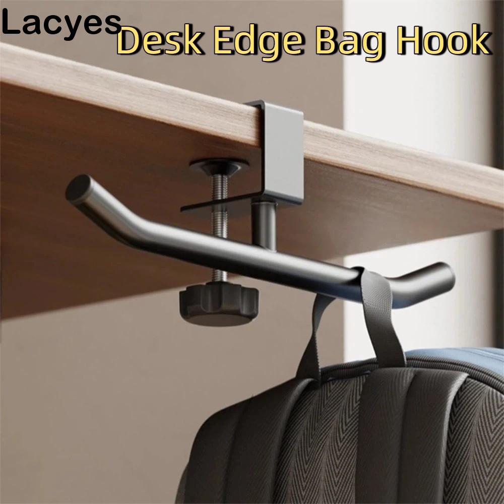 LACYES Giá ba lô bên bàn, Móc túi cạnh để bàn có thể xoay được, Tiết kiệm không gian đa năng Có thể điều chỉnh Giá đỡ túi xách treo không đục lỗ dành cho sinh viên