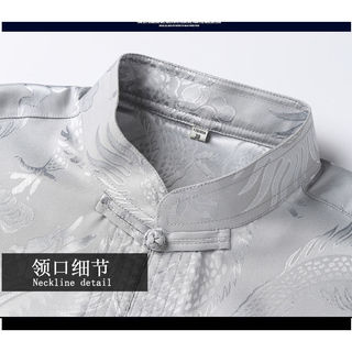 Quần áo Ice Silk Tang Phù size lớn, chất liệu lụa, phù hợp nam trung niên và cao tuổi mặc trong lễ hội Tết Nguyên Đán.