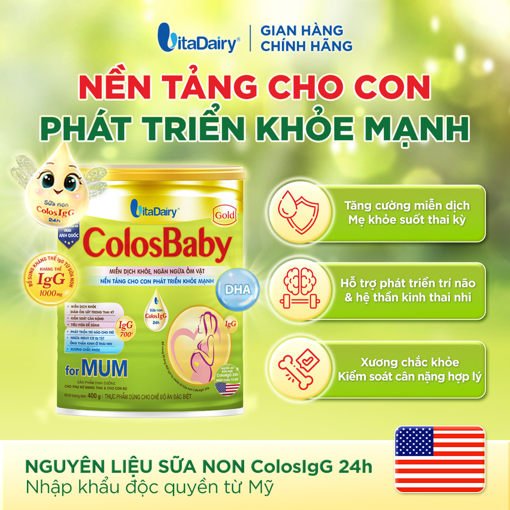 [COMBO 2 LON] Sữa bột ColosBaby Gold for Mum dành cho chế độ ăn đặc biệt - Bổ sung dinh dưỡng cho mẹ - Lon 800g