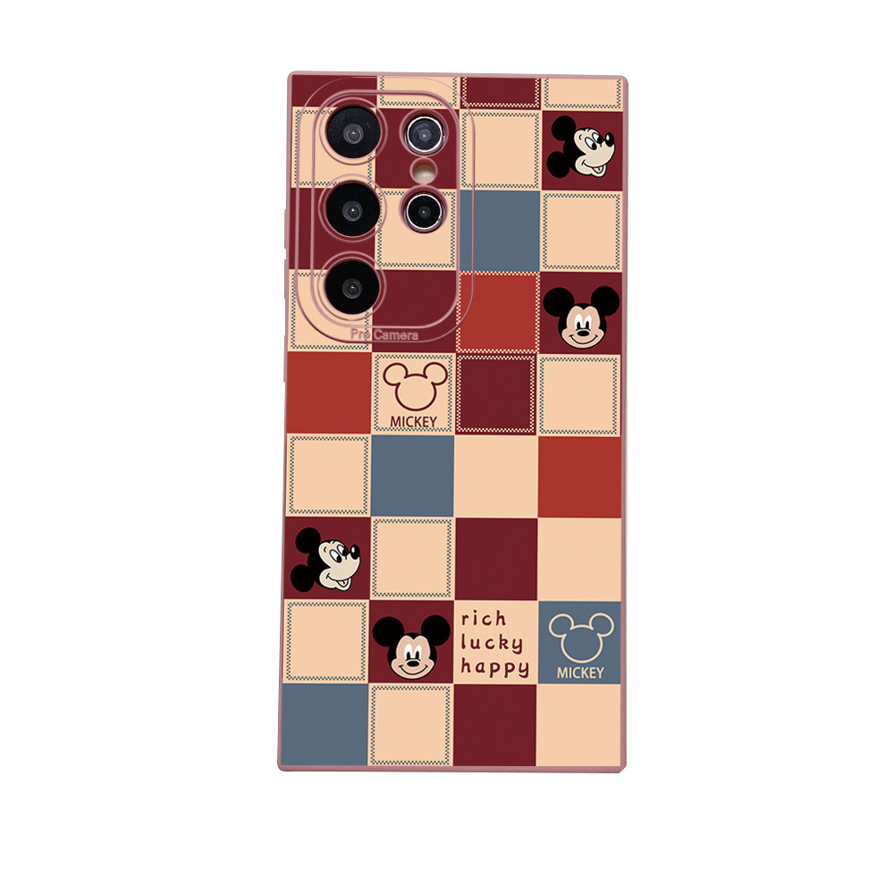 Tương thích với Samsung Galaxy S26 S25 S24 S23 Ultra S22 Plus S21 FE Kẻ sọc Mickey Minnie Vỏ bảo vệ ống kính