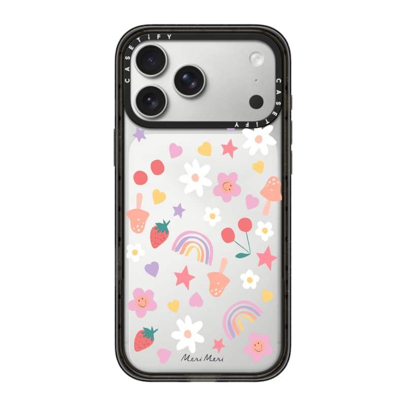 CASECASE X Meri Happy Icons Case Black / Sky Blue / Pink Fizz Candy Collection Màu sắc rõ ràng cứng từ tính Vỏ tác động cho Apple IPhone 13 14 15 16 17Pro Max Plus Có hộp