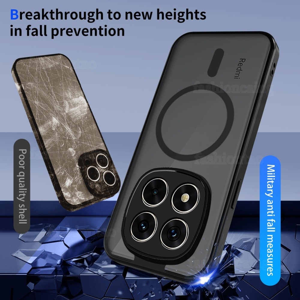 Ốp Lưng Cho Redmi Note 15 Pro Plus Note15 Pro Note15Pro + Note15ProPlus 4G 5G Slim PC Acrylic Vỏ Điện Thoại Từ Tính Với Áo Giáp Sạc Không Dây Bảo Vệ Chống Sốc Ốp Lưng Cứng