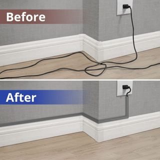 Tấm che cáp NEAVERLER, Tấm che khuyết điểm cáp góc tam giác 100cm, Tấm che dây PVC tự dính chất lượng cao Sàn tường
