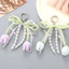 ITRUMPET Nơ Túi Phụ Kiện, DIY Tulip Tulip Ruy Băng Móc Khóa, Ruy Băng Trang Sức Phong Cách Túi Charm Mặt Dây Chuyền Móc Khóa Ô Tô