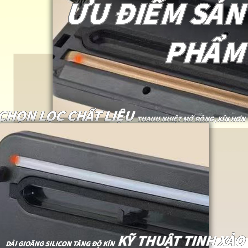 Máy Hút Chân Không & Hàn Miệng Túi Tự Động - Lực Hút 65000Pa, Khử UV, Cho Thực Phẩm Khô Ướt