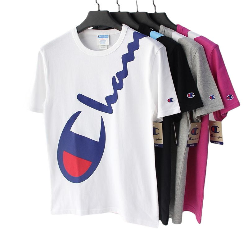 Phiên Bản Mỹ Champion Over-the-Shoulder Diagonal Cursive In logo Lớn Nam Nữ Cặp Đôi Dạo Phố Rời