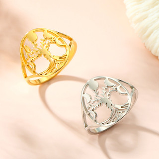 Nhẫn thép không gỉ thiết kế cây sự sống Celtic cho nữ, phù hợp lễ cưới và ban nhạc Wiccan