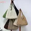 HFSHY Vintage Rỗng Dệt Kim Túi Dệt Túi Nữ Móc Túi Xách Màu Trơn Rỗng Tay Cầm Trên Túi Tote Du Lịch Túi Đeo Vai VN
