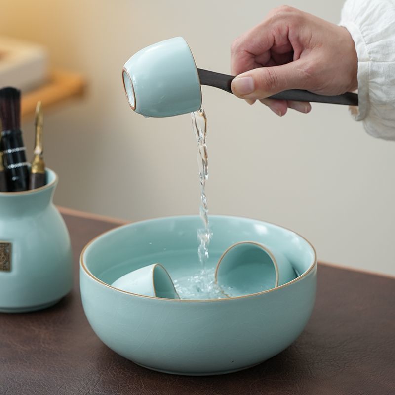 (Bán Lẻ Theo Chi Tiết) Ấm, Chén Sứ Cảnh Đức Dùng Pha Trà Men Xanh Lam Ngọc