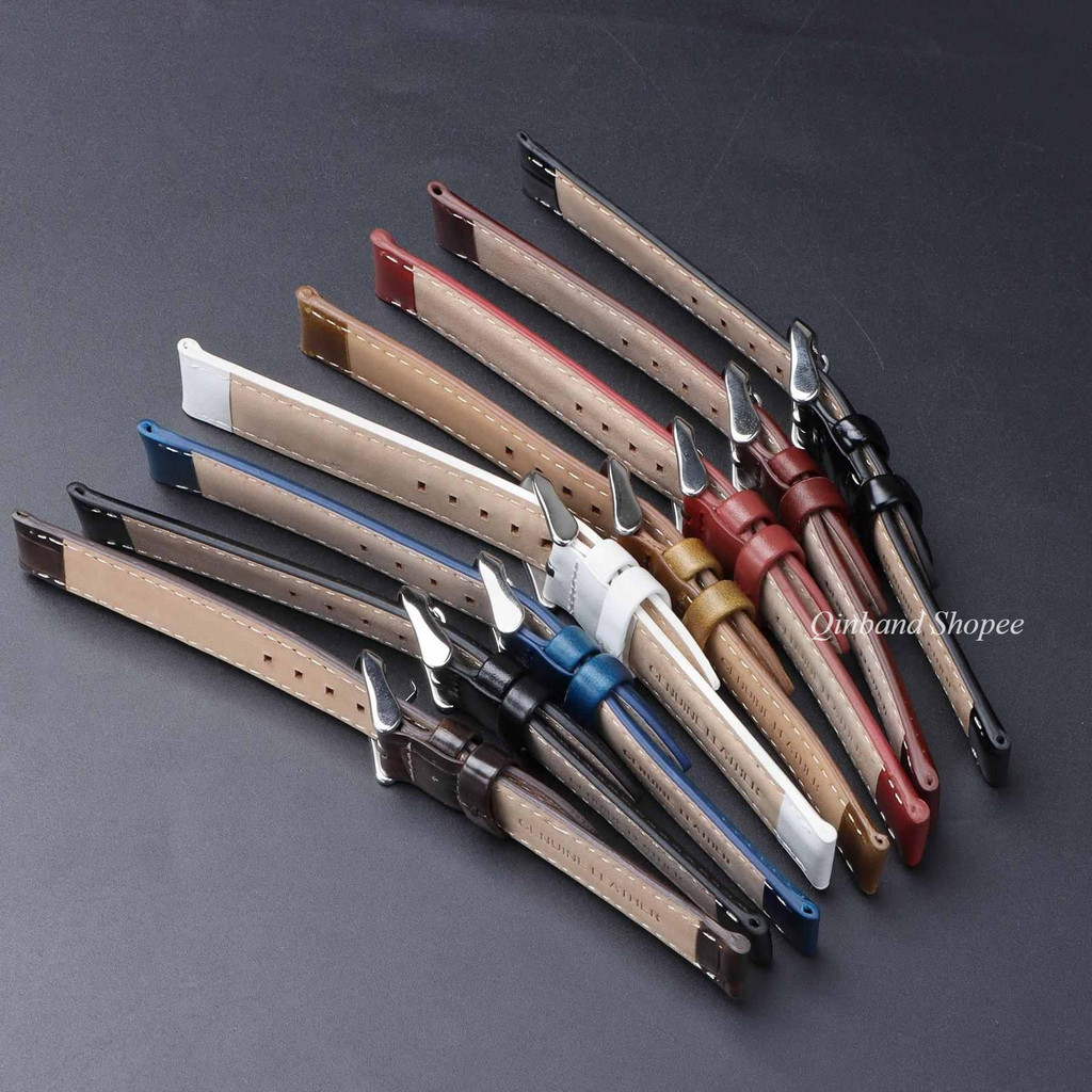 Dây đồng hồ da thật màu nâu cổ điển, thay thế 12–22mm, nam nữ, chống nước