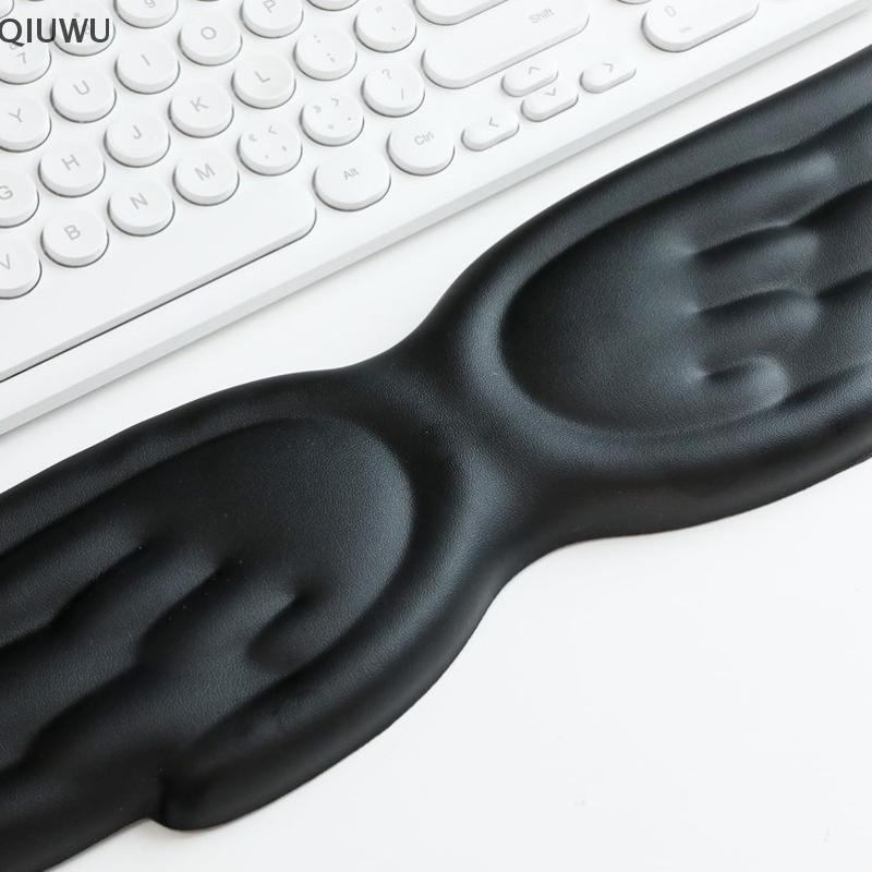 QIUWU Đôi Cánh Thiên Thần Hình Bàn Phím Chuột Cổ Tay Còn Lại Cánh Nhớ Bọt Silicon Chống Trơn Trượt Công Thái Học Bảo Vệ Cổ Tay Bàn Thảm Miếng Lót Chuột.