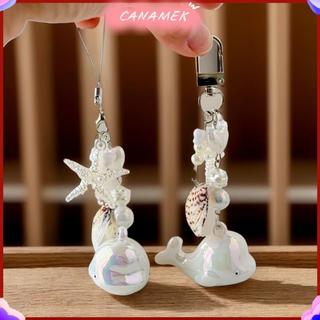 CANAMEK 1 Đại Dương Cá Voi Móc Khóa Sao Biển Vỏ Charm Mặt Dây Chuyền Móc Khóa Trang Sức Cho Bé Gái Nữ Tặng Túi Trang Trí CSF