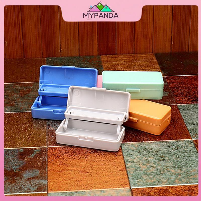 MYPANDA 1 Mảnh Mô Phỏng Cảnh Hộp Bút Chì Mô Hình Nhà Búp Bê Thu Nhỏ Hộp Đựng Bút Chì Hai Lớp Giả Vờ Đồ Chơi Hộp Văn Phòng Phẩm Mini.