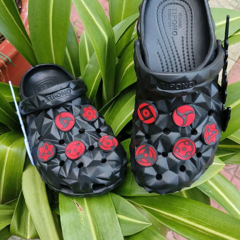 Set charm gắn dép cross SHARINGAN, Nút gắn sticker Anime Naruto trang trí hoạt hình CROSS TREND