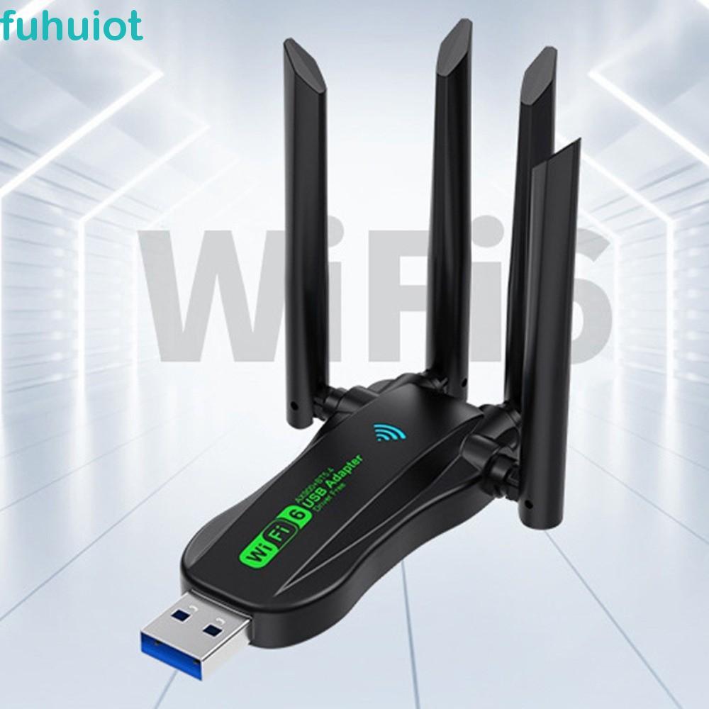 Bộ chuyển đổi USB WiFi6 băng tần kép FUHUIOT, AX900 Bluetooth 5.4 900Mbps WiFi Dongle, Thiết bị mạng 4 Ăng-ten Giao diện USB mạnh mẽ Thẻ mạng không dây cho máy tính / PC / máy tính bảng