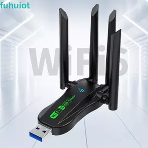 Bộ chuyển đổi USB WiFi6 băng tần kép FUHUIOT, AX900 Bluetooth 5.4 900Mbps WiFi Dongle, Thiết bị mạng 4 Ăng-ten Giao diện USB mạnh mẽ Thẻ mạng không dây cho máy tính / PC / máy tính bảng