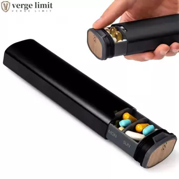 VERGE LIMIT Hộp đựng thuốc hàng tuần 7 ngày, Hộp đựng thuốc Hộp đựng Vitamin 7 lưới, Hộp đựng thuốc bằng nhôm chống bụi di động bền bỉ Hộp đựng thuốc hàng ngày Dầu cá & chất bổ sung