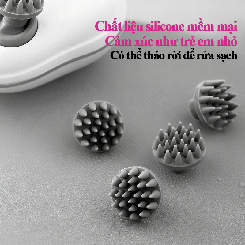 Máy Massage Đầu Cầm Tay Mini Cao Cấp – Chống Nước IPX7 ,  Kích Thích Mọc Tóc , Thư Giãn Da Đầu