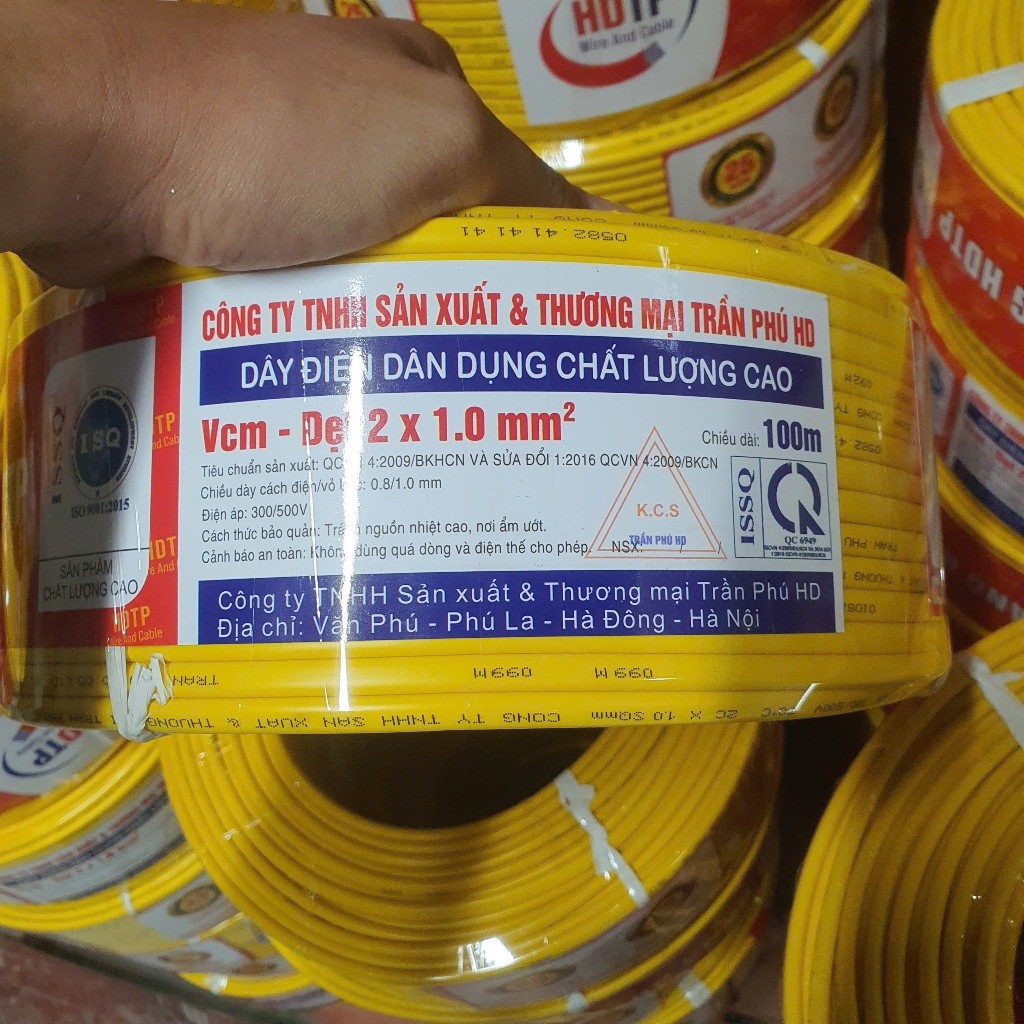 Dây Điện TRẦN PHÚ HD 2x1.0 Combo 10m,15m,20m,30m,40m,50m (dây lõi đồng)