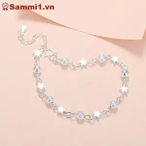 Vòng tay ngôi sao tươi và hạt tròn, thời trang Hàn Quốc dành cho nữ