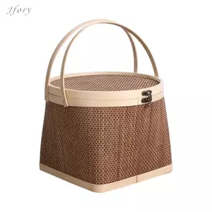 Jfory Giỏ đóng gói quà tặng Giỏ dệt tre Giỏ dã ngoại đa năng Giỏ đựng thực phẩm