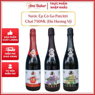 Nước Ép Có Ga Patritti Không Đường, Không Cồn 750ml, Sảng Khoái Tự Nhiên Và Tốt Cho Sức Khỏe