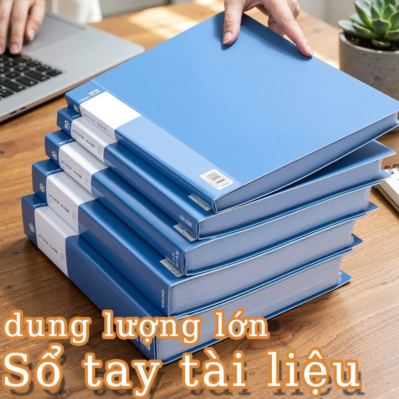 Tập tài liệu A4, chất liệu PP cao cấp, là lựa chọn lý tưởng để lưu trữ tài liệu trên bàn làm việc.
