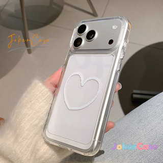 Ốp Lưng Cho IPhone 17 16 11 15 13 14 12 Pro Max 17AIR 15 7 8 Plus X XR Max Bìa mềm trong suốt trái tim tình yêu đơn giản