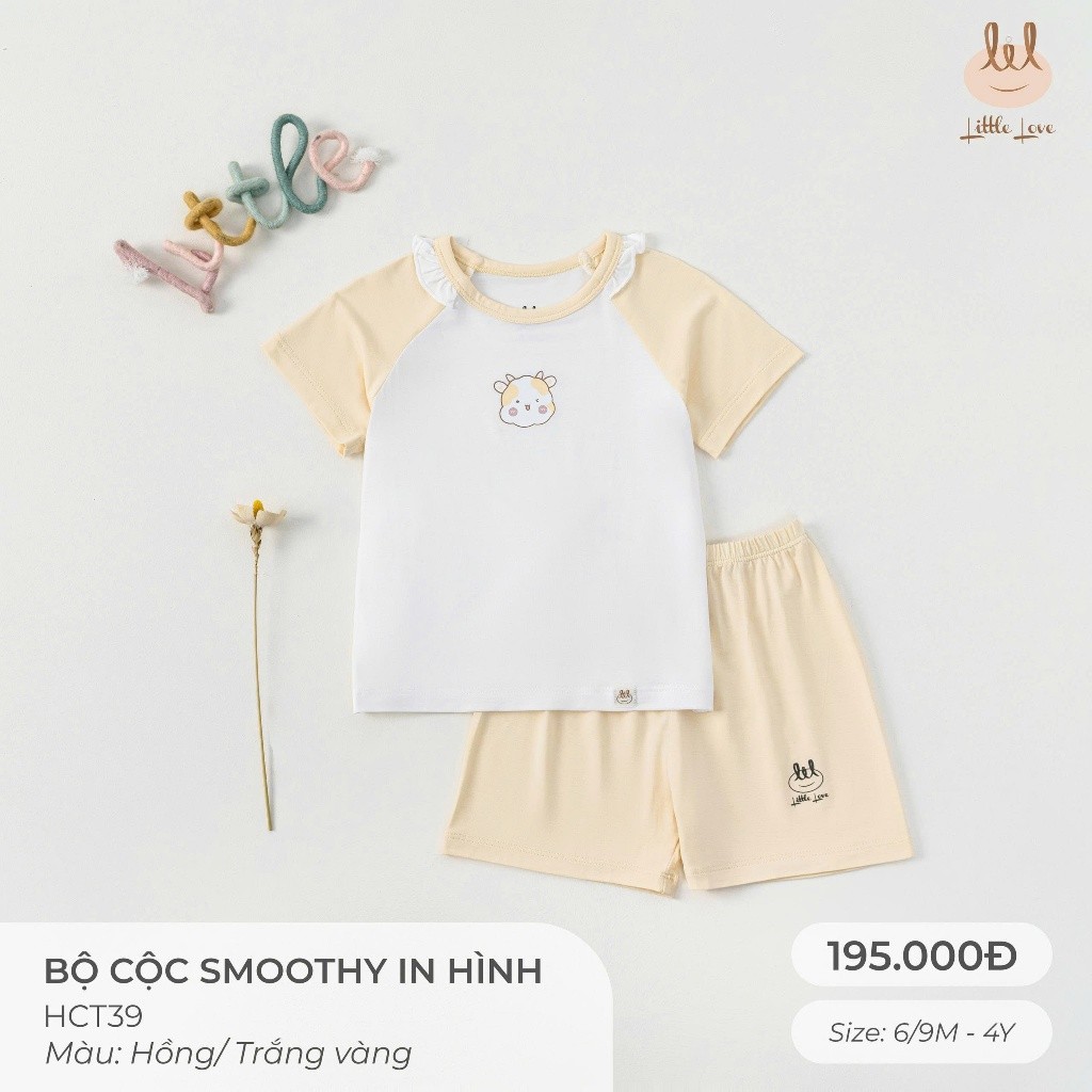 Bộ Cộc tay Vải Sợi tre kháng khuẩn [ Siêu Mềm, Mát, Mịn Co Dãn Và Thấm Hút Mồ Hôi Tốt] Size 6M - 4Y (HCT39)