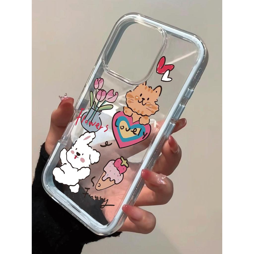 Người yêu đáng yêu cho 16 trường hợp iPhone 17Air 3 trong 1 bezel 14 13 11Pro
