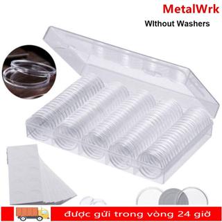 METALWRK 100 CÁI Hộp đựng tiền xu 30mm Hộp bảo vệ di động Hộp đựng viên nang lưu trữ bằng nhựa