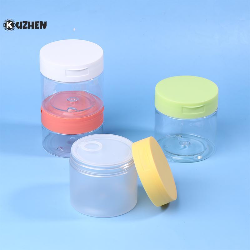 KUZHEN 200-350ml Trang Điểm Tẩy Miếng Lót Lọ Có Tròn Trong Suốt Hộp Đựng Bình Rỗng Miệng Rộng Nắp Chai Bảo Quản Kem Dưỡng Da HOT
