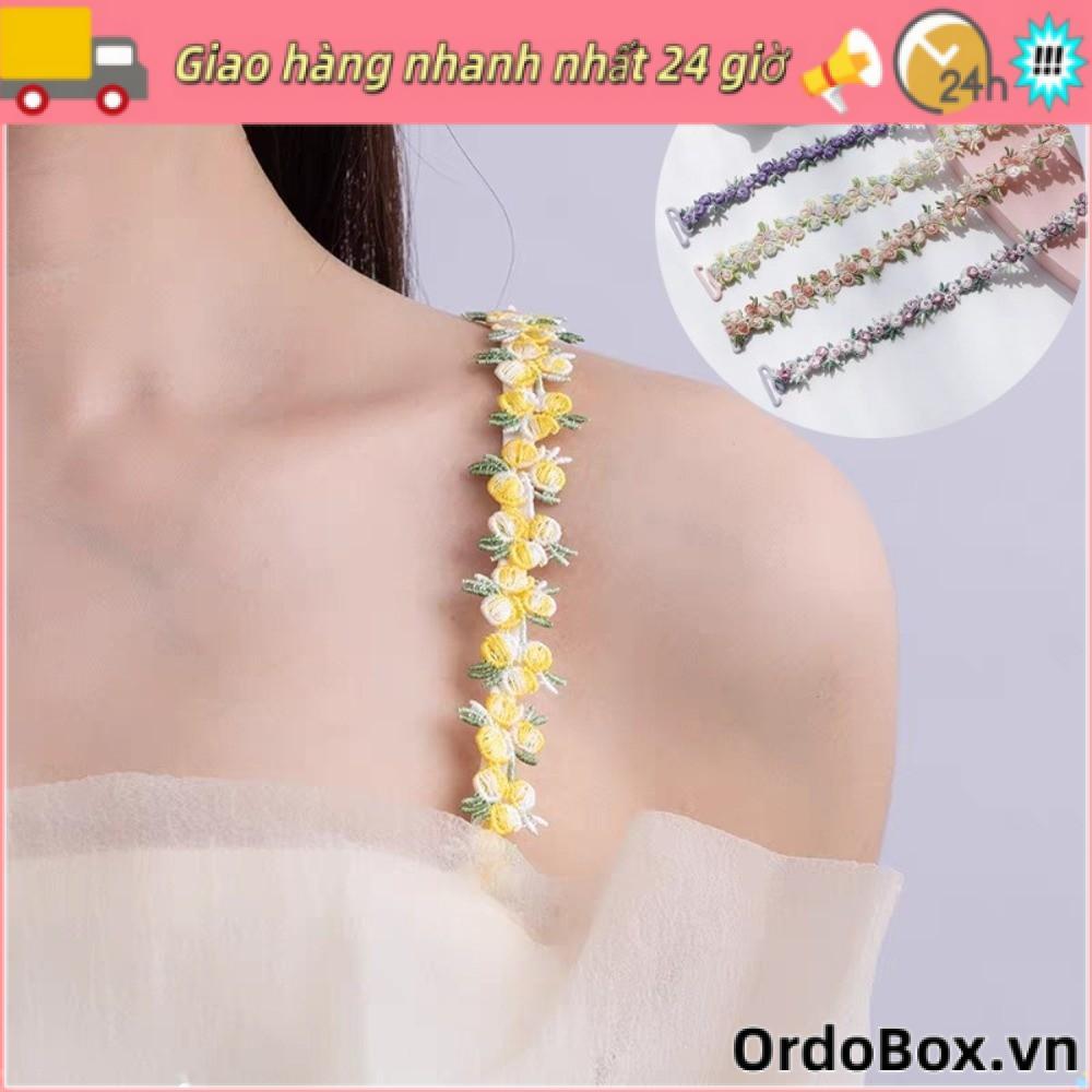 Dây đeo áo ngực ORDOBOX từ polyester hoa, dễ dàng điều chỉnh và tháo rời, phù hợp với váy dự tiệc cưới.