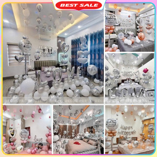Set Bóng Trang Trí Phòng Cưới, Bóng Bay Trang Trí Phòng Cưới [TẶNG 100 CÁNH HOA HỒNG LỤA] DF37