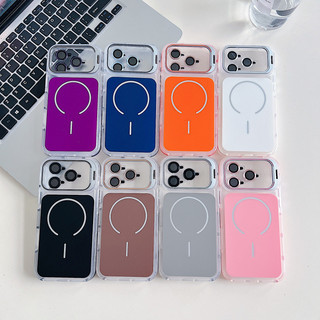 Camera Từ Tính Sang Trọng Giá Đỡ Vô Hình Ốp Lưng Điện Thoại iPhone 17 Pro Max 17 Air 16 Pro Max 15 14 13 12 11 Pro Max Plus Bảo Vệ Ống Kính Sạc Không Dây Vỏ Chống Sốc