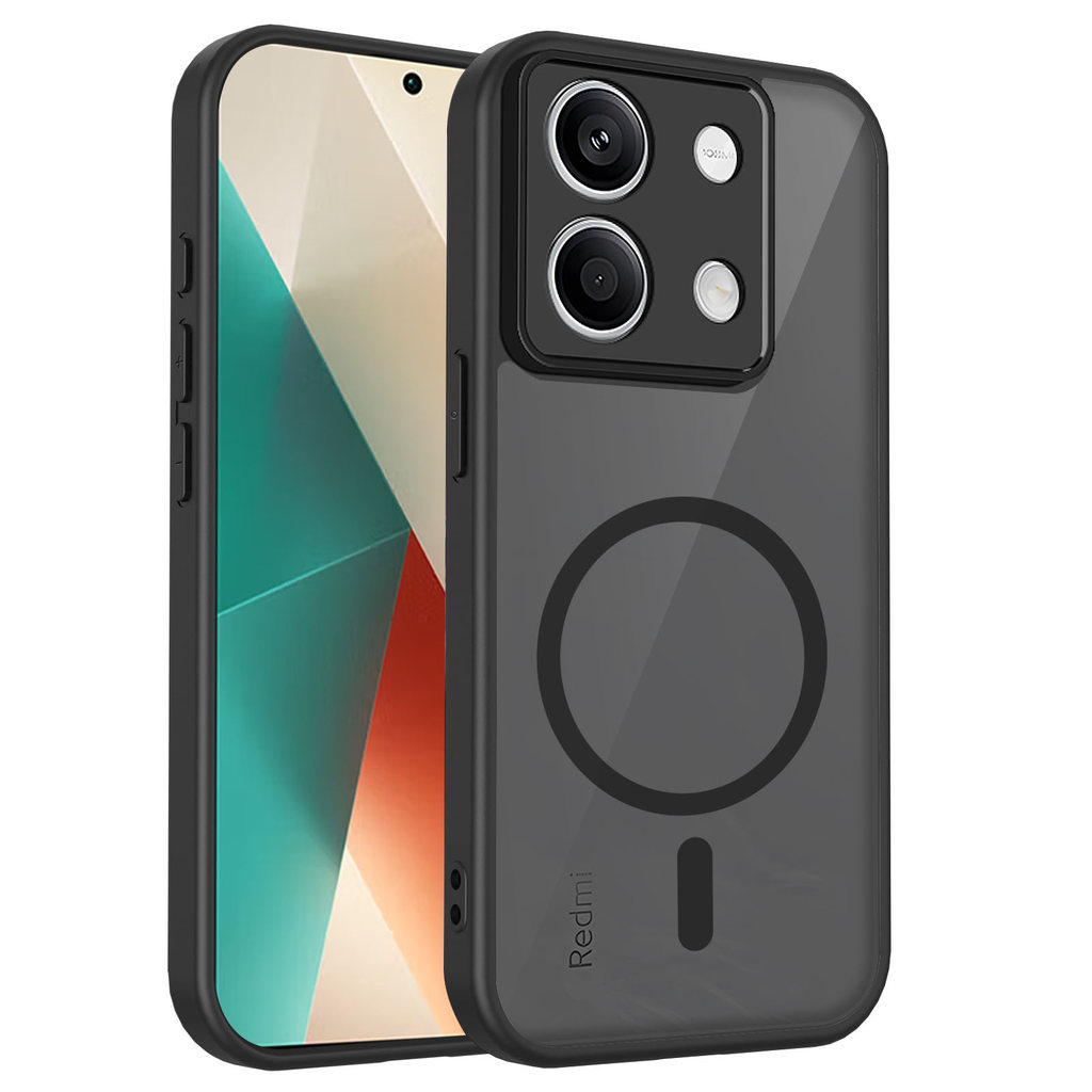 Ốp lưng Xiaomi Poco M6 Pro Vỏ thu hút từ tính màu đen mờ cho Ốp điện thoại Xiaomi Poco M6 Pro 4G