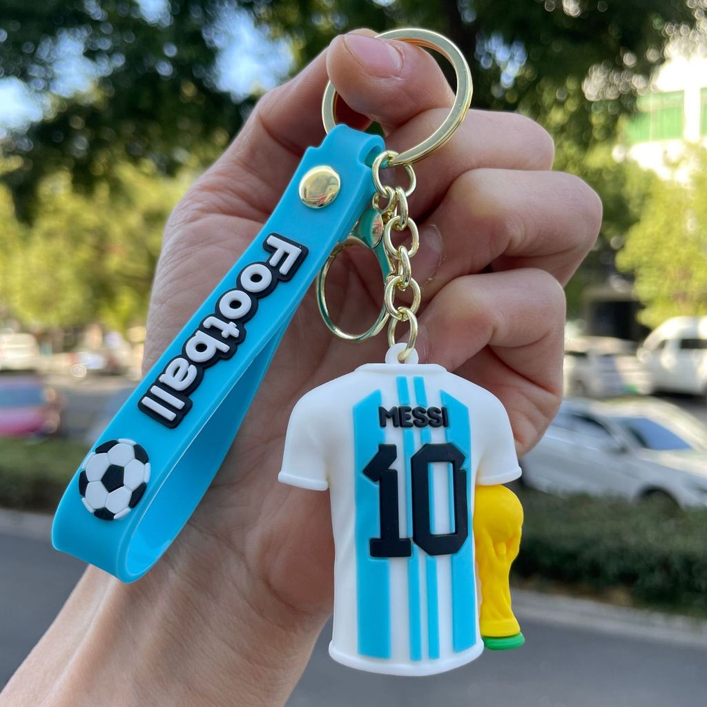 2026 Bóng Đá World Cup Messim Bape Hoạt Hình Jersey Móc Khóa Ba Lô Mặt Dây Chuyền Quà Tặng Nhỏ