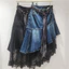 Váy Denim Thiết Kế Ren và Lụa, Thắt Lưng, Đuôi Cá