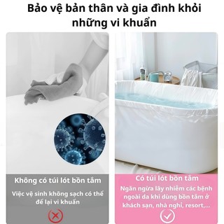 Set 5 Túi Miếng Bọc Lót Bồn Tắm Dùng 1 Lần Dày Dặn An Toàn, Tiện Lợi Khi Đi Du Lịch Công Tác Spa Khách Sạn - SUNND