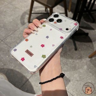 Dành Cho Infinix Hot 70 60 60i Smart 20 10 Plus Note Edge 60 Pro 50X 50S GT 30 Pro Itel A55 A27 P17 Pro Ốp Điện Thoại Hoa Nhiều Màu Sắc Nhãn Trái Tim Tình Yêu Vỏ Trong Suốt Dễ Thương