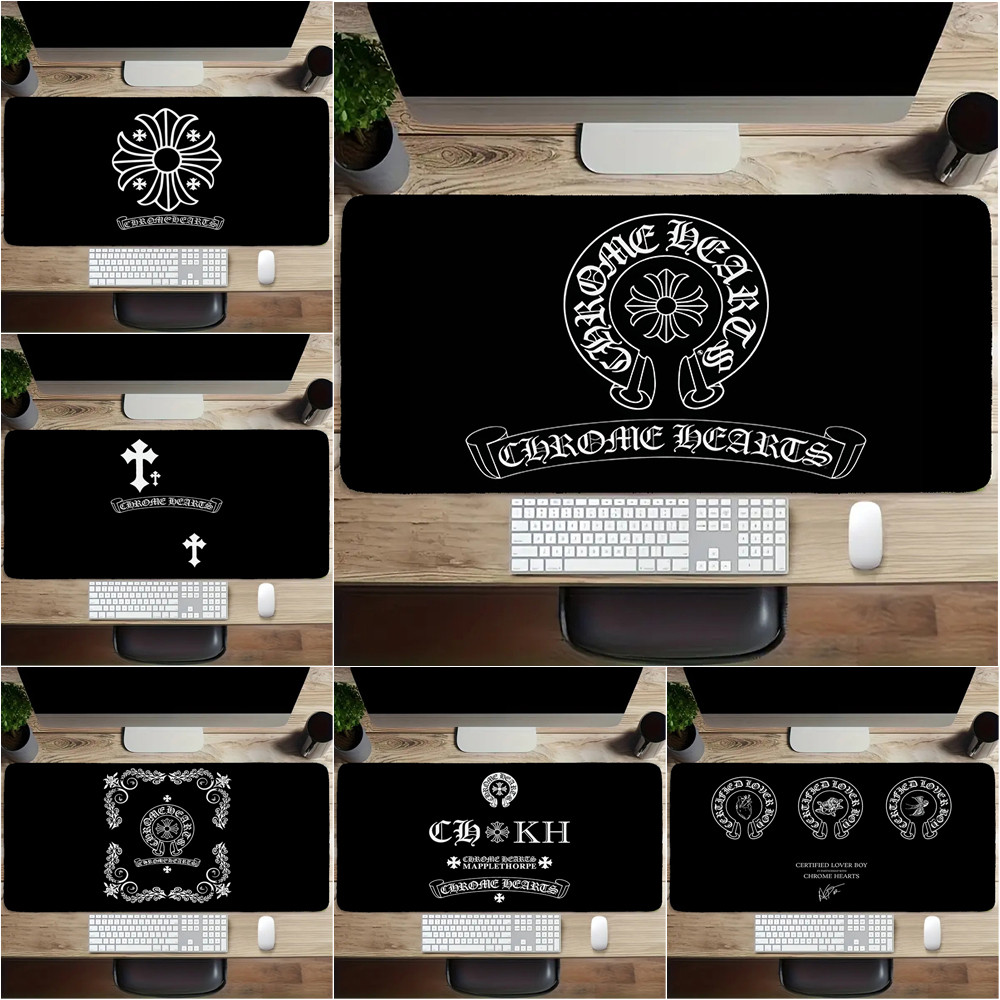 Chrome Hearts Logo Miếng Lót Chuột In Nghệ Thuật Bàn Phím Máy Tính Bàn Phím Bàn (60x30cm / 80x40cm)