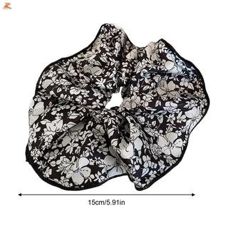 Scrunchie cổ điển màu đen trắng, thiết kế vintage, phù hợp cho tóc thanh lịch