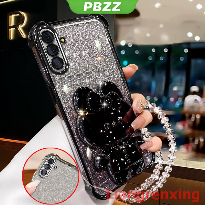 FOR ốp lưng Ốp điện thoại cho samsung s24 ultra s25 S24 plus s24 FE 5g s25 ultra, vỏ mềm silicone chống sốc, thiết kế mới thẩm mỹ, gương trang điểm thỏ với giá đỡ, dây đeo SJSFTUZJ02